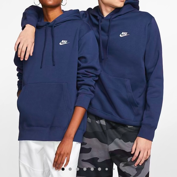 LAST CHANCE ❤️ Men’s Women’s Nike Fleece Pullover Hoodie Midnight Navy/Midnight - Picture 5 of 10